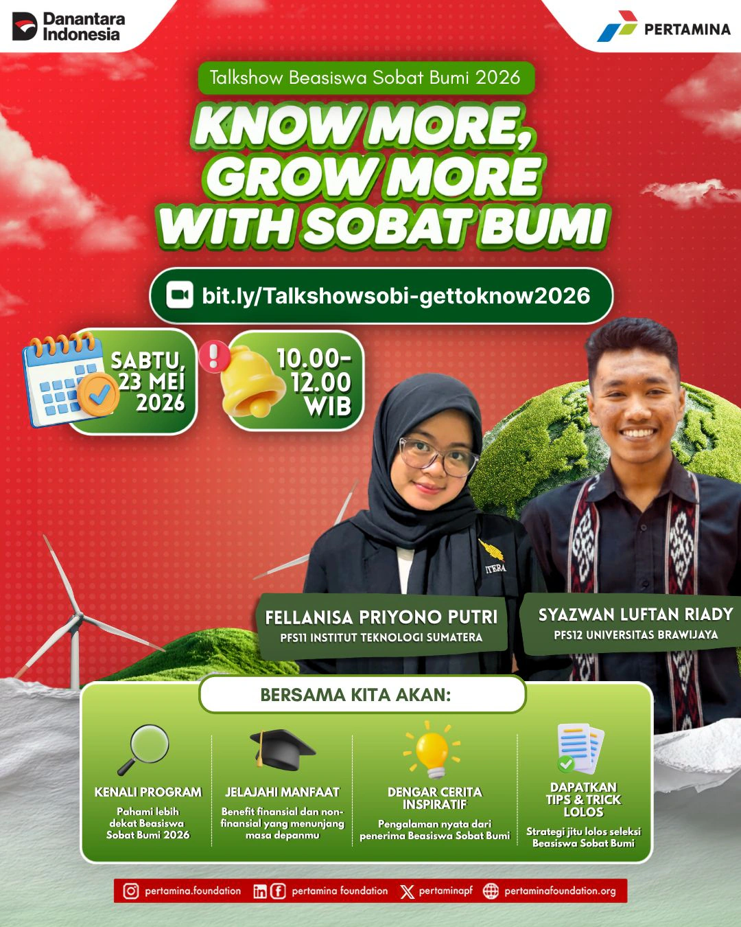 Sobat Bumi 2026 Gelar Talkshow Beasiswa "Know More, Grow More with Sobat Bumi"